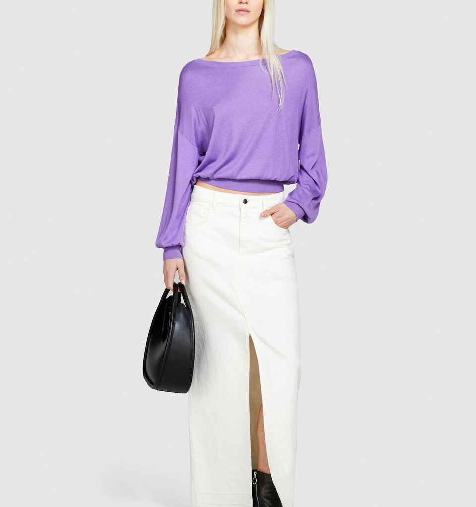 Top made of silk blend - women's boat neck sweaters - Lilac | Sisley image number 1